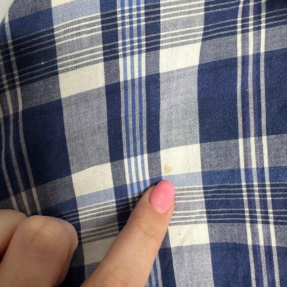 Victoria's Secret Women’s Pink Beige Plaid Print V-Neck Button Down Tunic Top M - Picture 5 of 8